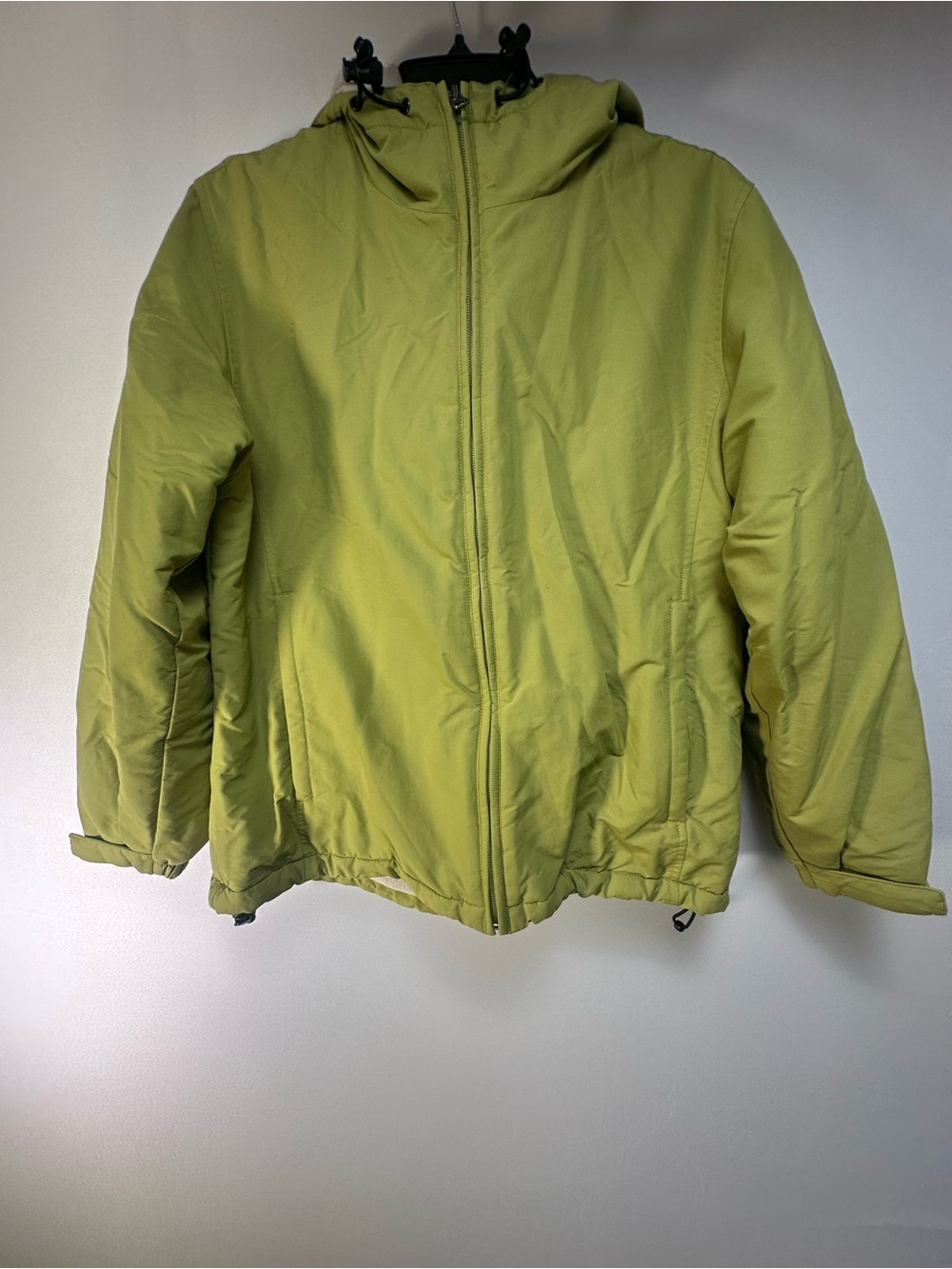 Lands' End Lime Green Hooded Puffer Jacket